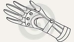 Futuristic Bionic Arm Prosthesis, Advanced Technology, vector design Generative AI