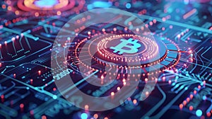 Futuristic Bitcoin Digital Currency Concept