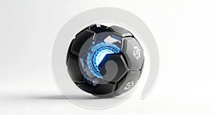 Futuristic black sci-fi energy core sphere