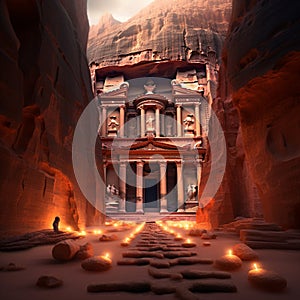 Futuristic Blend of Petra, Jordan's Ancient City