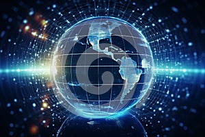 Futuristic Blockchain With Globe