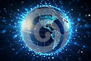 Futuristic Blockchain With Globe