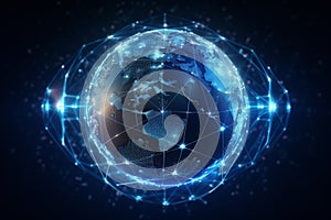 Futuristic Blockchain With Globe