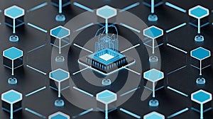 Futuristic blockchain network with central processor