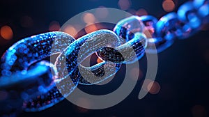 Futuristic Blockchain Technology Concept with Digital Chain