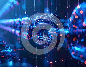 Futuristic Blockchain Technology Digital Chain for Crypto Data Security