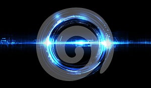 Futuristic Blue Circle Technology Abstract Background Digital Interface Design