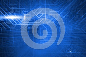 Futuristic blue circuit board