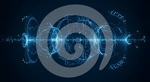 Futuristic Blue Digital Data Visualization Abstract Background