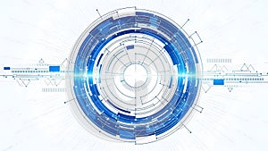 Futuristic blue digital HUD interface circle abstract technology background
