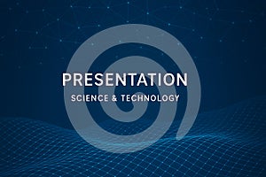 Futuristic blue digital network presentation background