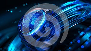 Futuristic Blue Digital Watch