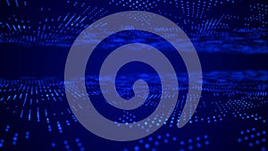 Futuristic blue dots background. Science background. Big data visualization. 3d rendering