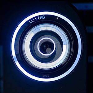 Futuristic Blue Neon Circle Interface