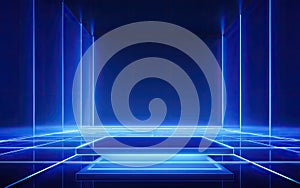 Futuristic Neon Grid Stage