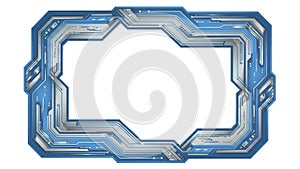 Futuristic Blue and Silver Tech Frame Design Element
