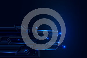 Futuristic blue technology background, electronic motherboard, abstract background with High-tech technology texture