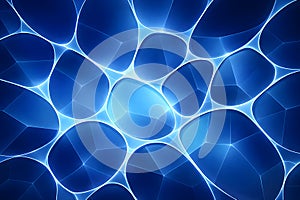 Futuristic Blue Voronoi Pattern Background With Glowing Lines And Digital Depth
