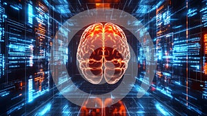 Futuristic Brain-Computer Interface Idea with Neon Elements