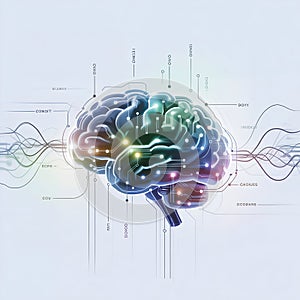 Futuristic brain illustration interconnected neural network circuitry artificial intelligence concept modern medical science