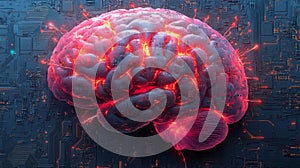 Futuristic brain interface - generative ai