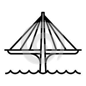 Futuristic bridge icon, outline style