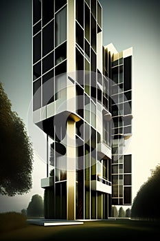 Futuristic building.Project of the future