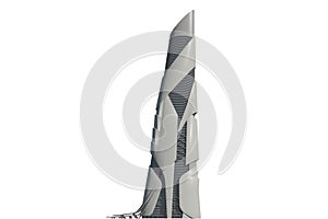 Futuristic Buildings Isolated on White Background 3D illustration