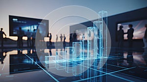 Futuristic Business Data Visualization and Analytics, business intelligence concept