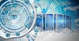 Futuristic business icons technology interface