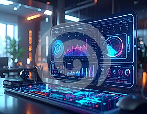 AI Data Analytics Dashboard Business Intelligence Digital Technology Interface