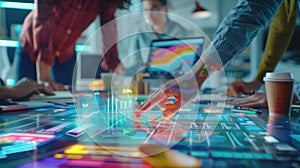 The Futuristic Business Meeting.AI generated image