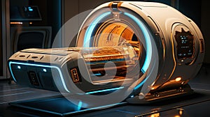 Futuristic capsule: intricate MRI technology. Created with Generative AI