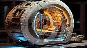 Futuristic capsule: intricate MRI technology. Created with Generative AI
