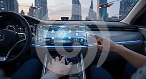 future ai car dashboard technology illustration