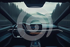 Futuristic car interior. Generate Ai