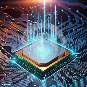 Futuristic central processor unit.