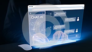 Futuristic Chat Interface Concept with AI Technology and User Interaction for Innovative Communication Solutions and