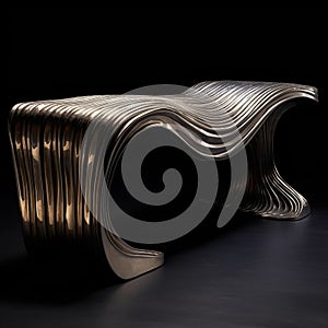 Futuristic Chromatic Waves: Artistic Metal Bench Inspired By Avicii Music