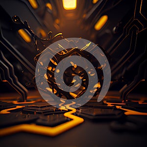 Futuristic circuit background created with Generative Ai