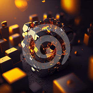 Futuristic circuit background created with Generative Ai