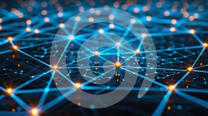 Futuristic Circuit Board: Abstract Tech Network Background. Data Connection, AI, Neural Network