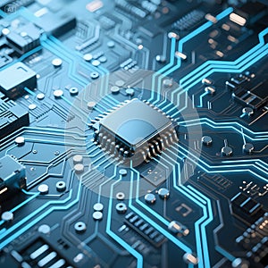 Futuristic Circuit Board Background â High-Tech Digital Network Concept