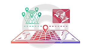 Futuristic Circuit Board Data Flow Grid Illustration, vector design Generative AI