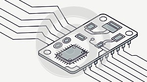 Futuristic circuit board, digital technology, electronic components, vector design Generative AI