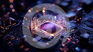 Light-emitting chip circuit board close-up