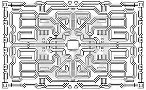 Futuristic Circuit Board Vector Pattern Background