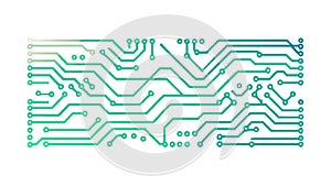 Futuristic Circuit Grid: Blue-Green Digital Technology Pattern, vector design Generative AI
