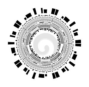 Futuristic circular frame design for modern tech concepts