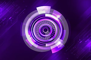 Futuristic circular interface illustrating digital data visualization and core technology.